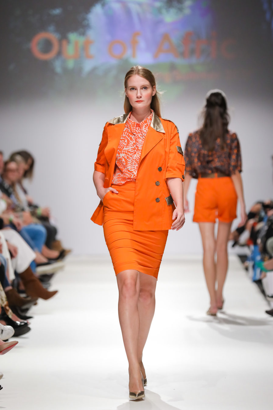 Bleistiftrock Orange-Gold