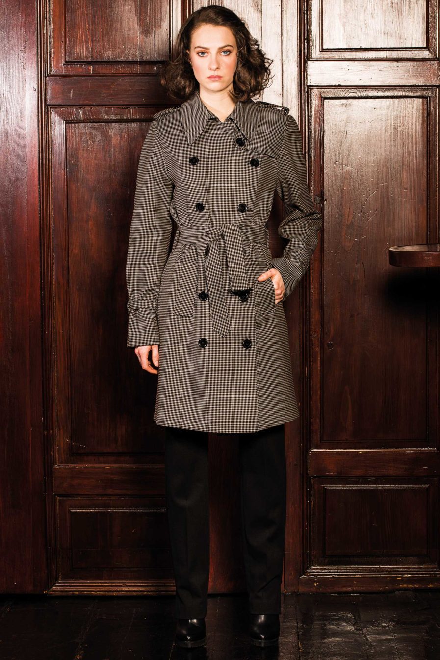 Trenchcoat Dots Schwarz