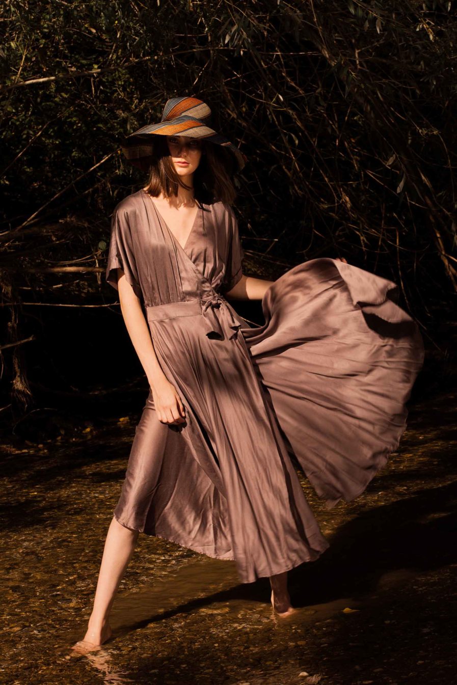 Sophia Wickelkleid Graubraun