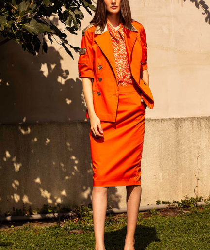 Bleistiftrock Orange-Gold