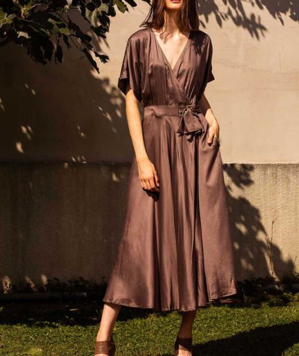 Sophia Wickelkleid Graubraun