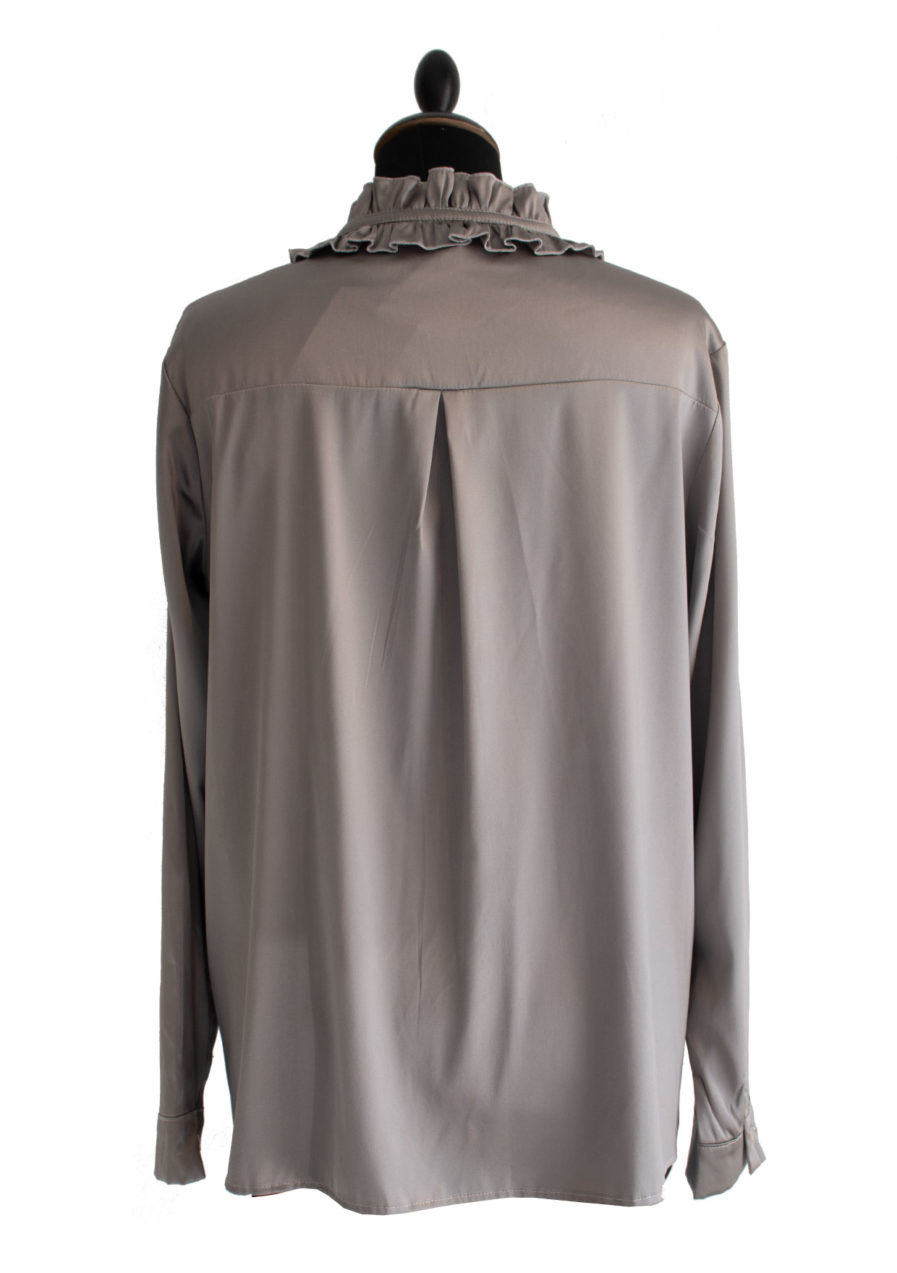 Jabot Seidenbluse Silber