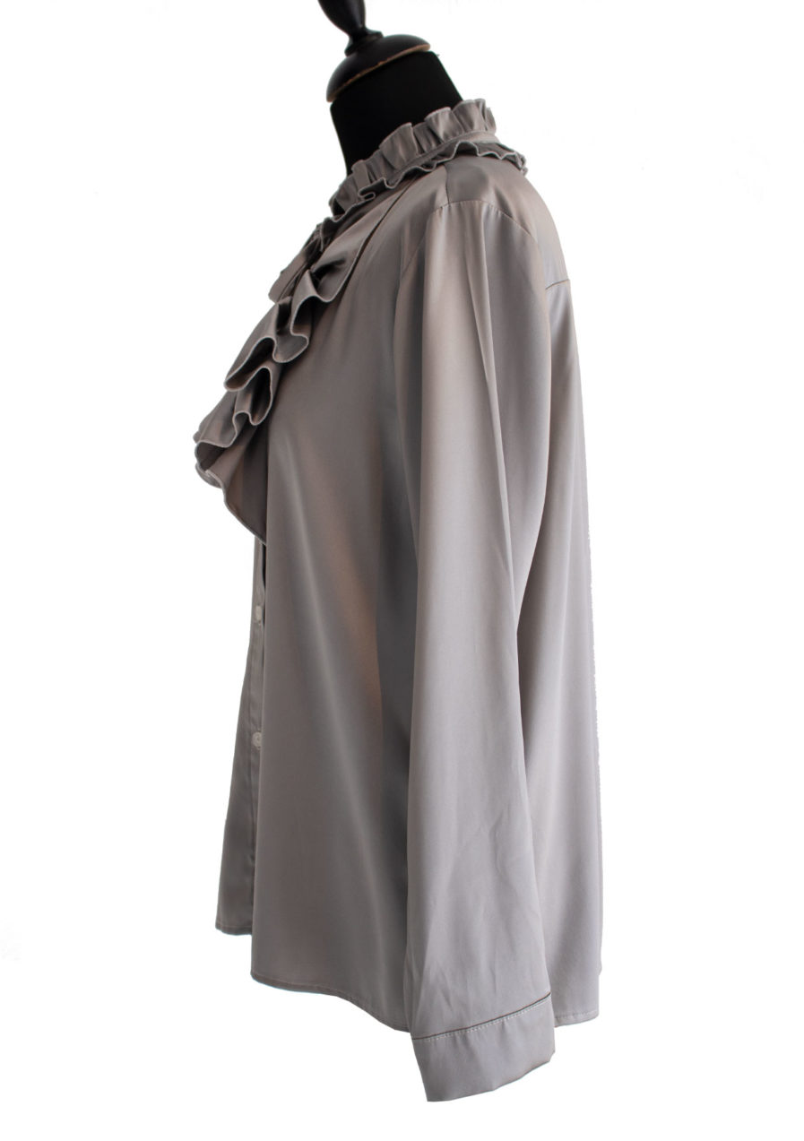 Jabot Seidenbluse Silber