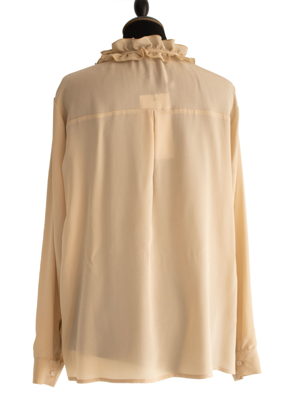 Jabot Seidenbluse Beige