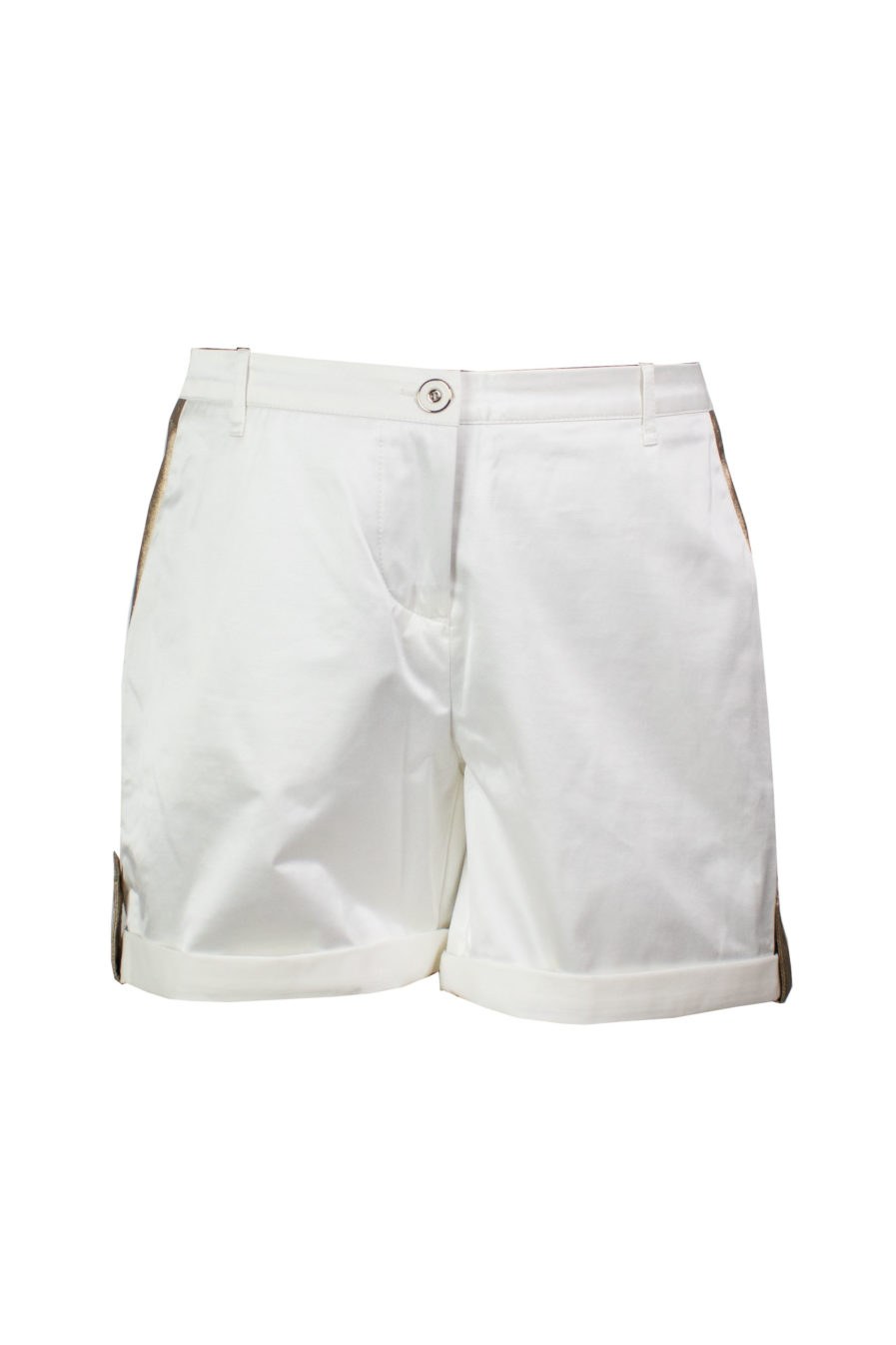 Safari Shorts Weiß-Gold