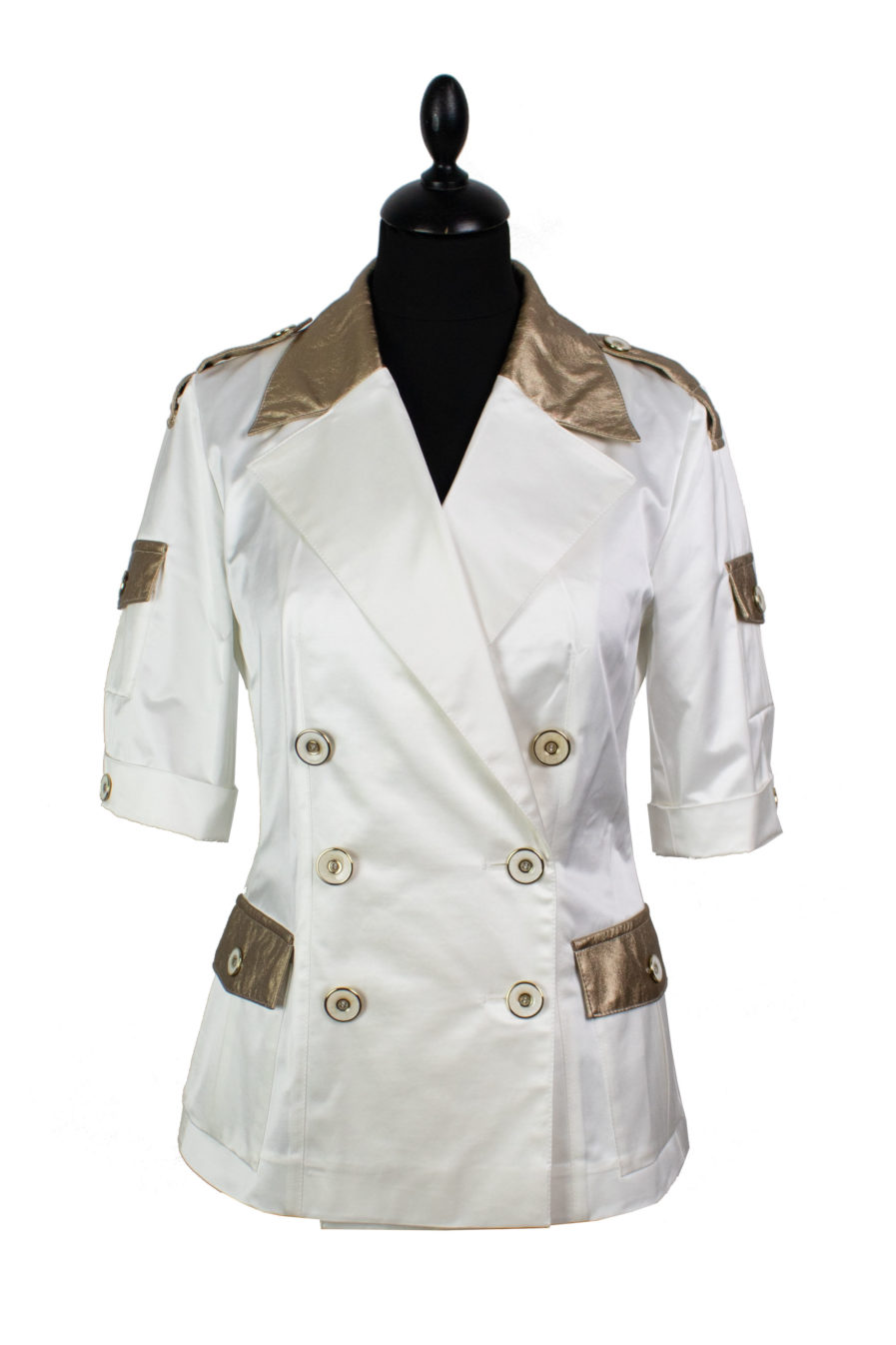 Sommer Blazer Weiß-Gold
