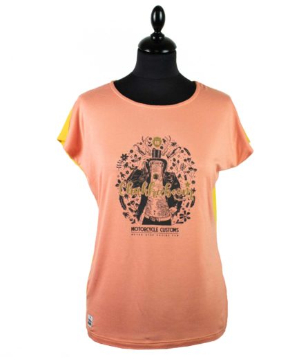 Moto T-shirt Jackalope Rosa-Gelb
