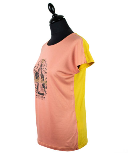 Moto T-shirt Jackalope Rosa-Gelb