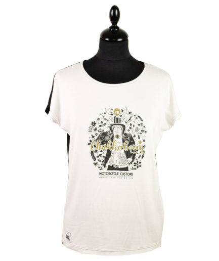 Moto T-shirt Jackalope Weiß-Schwarz