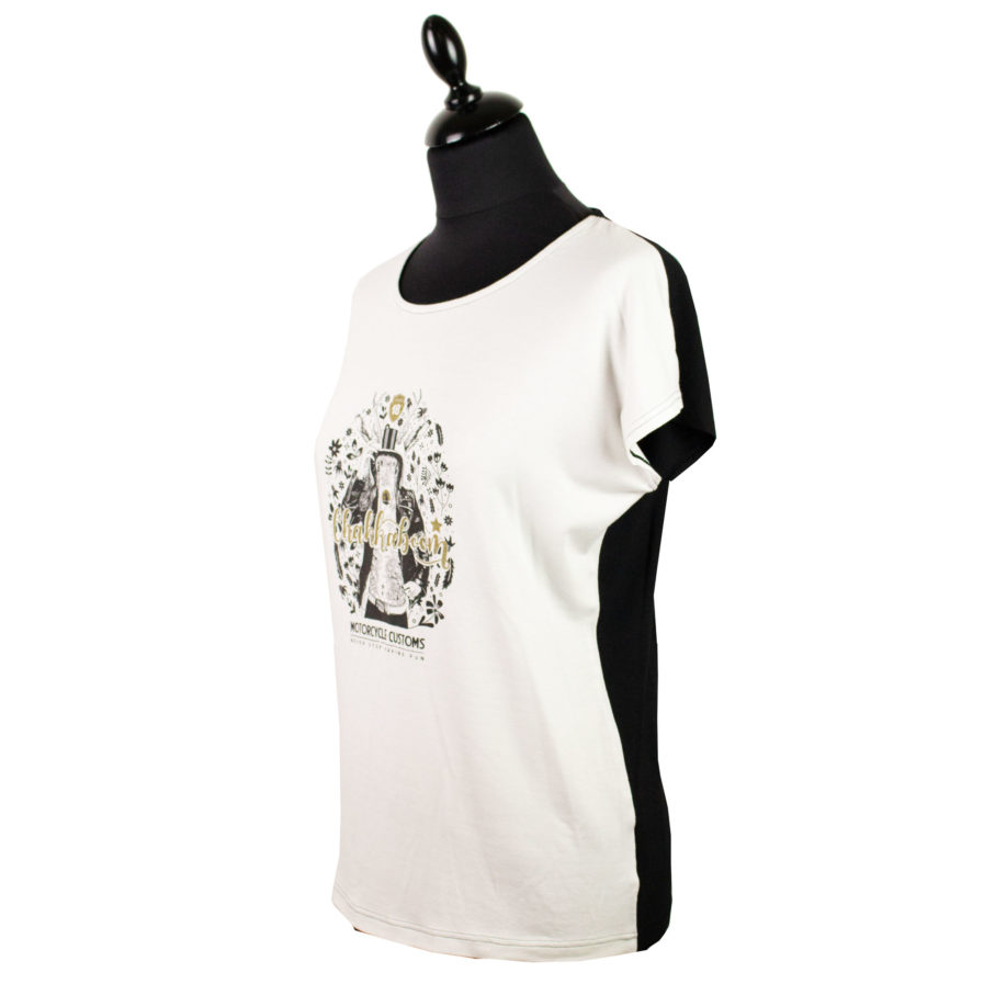 Moto T-shirt Jackalope Weiß-Schwarz