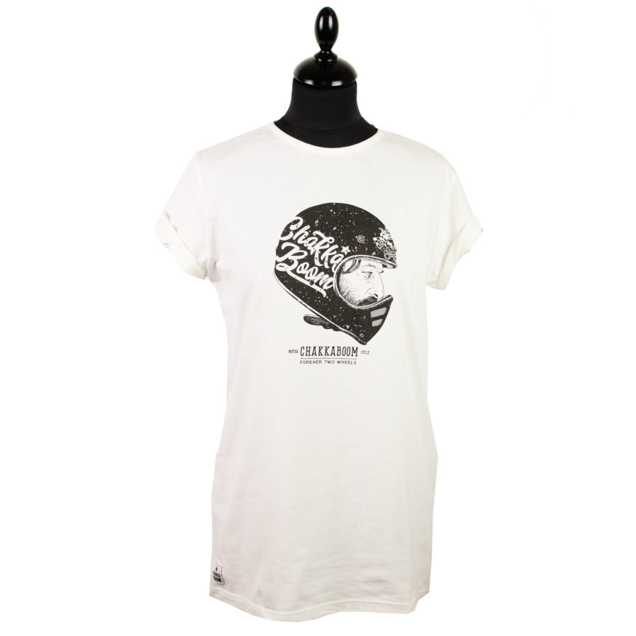 Moto T-shirt Helmet Weiß