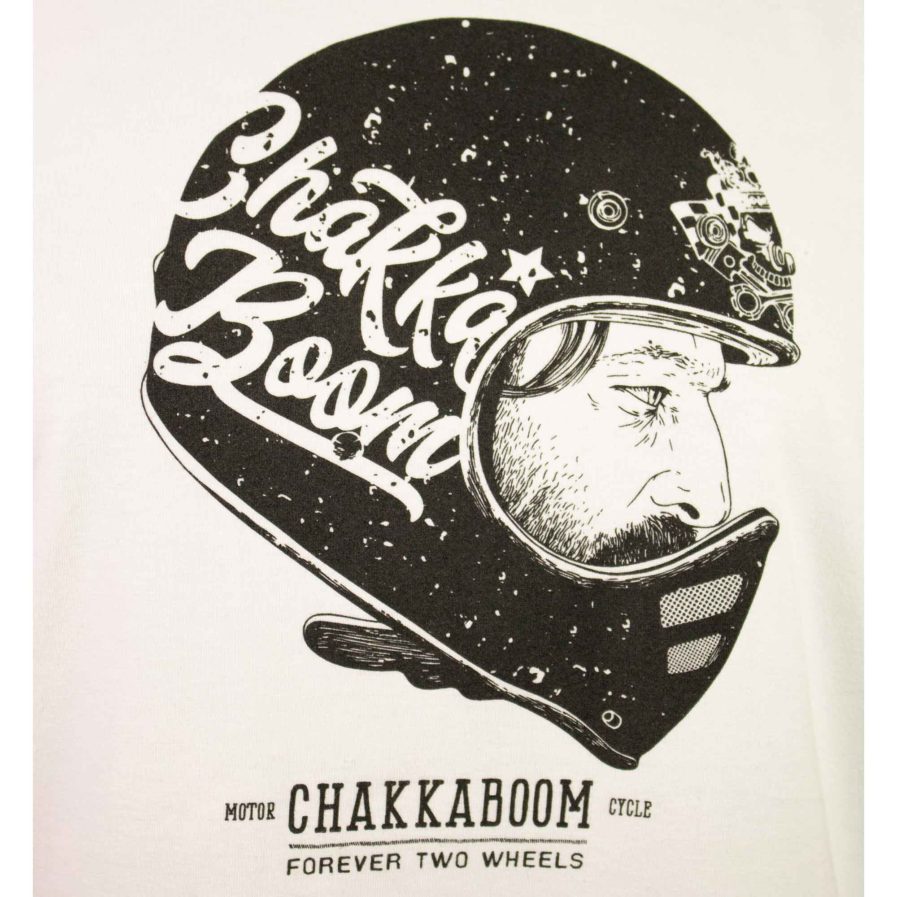 Moto T-shirt Helmet Weiß