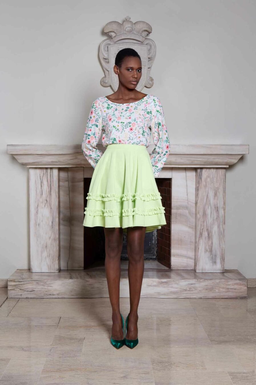 Paola Top Flowers_Enrica Skirt Lime