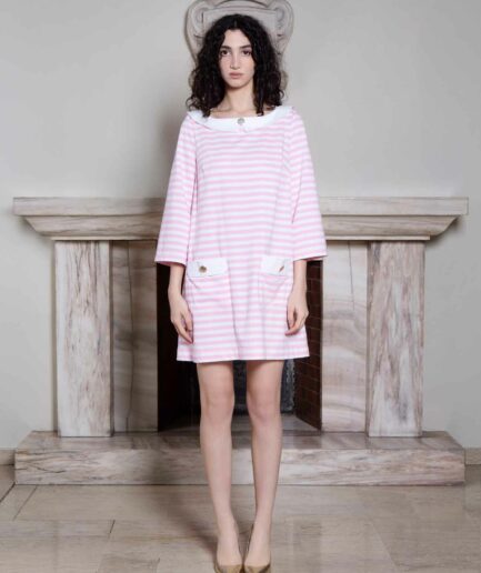 Miranda Dress Pink Stripes