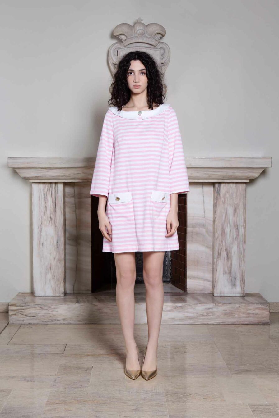 Miranda Dress Pink Stripes