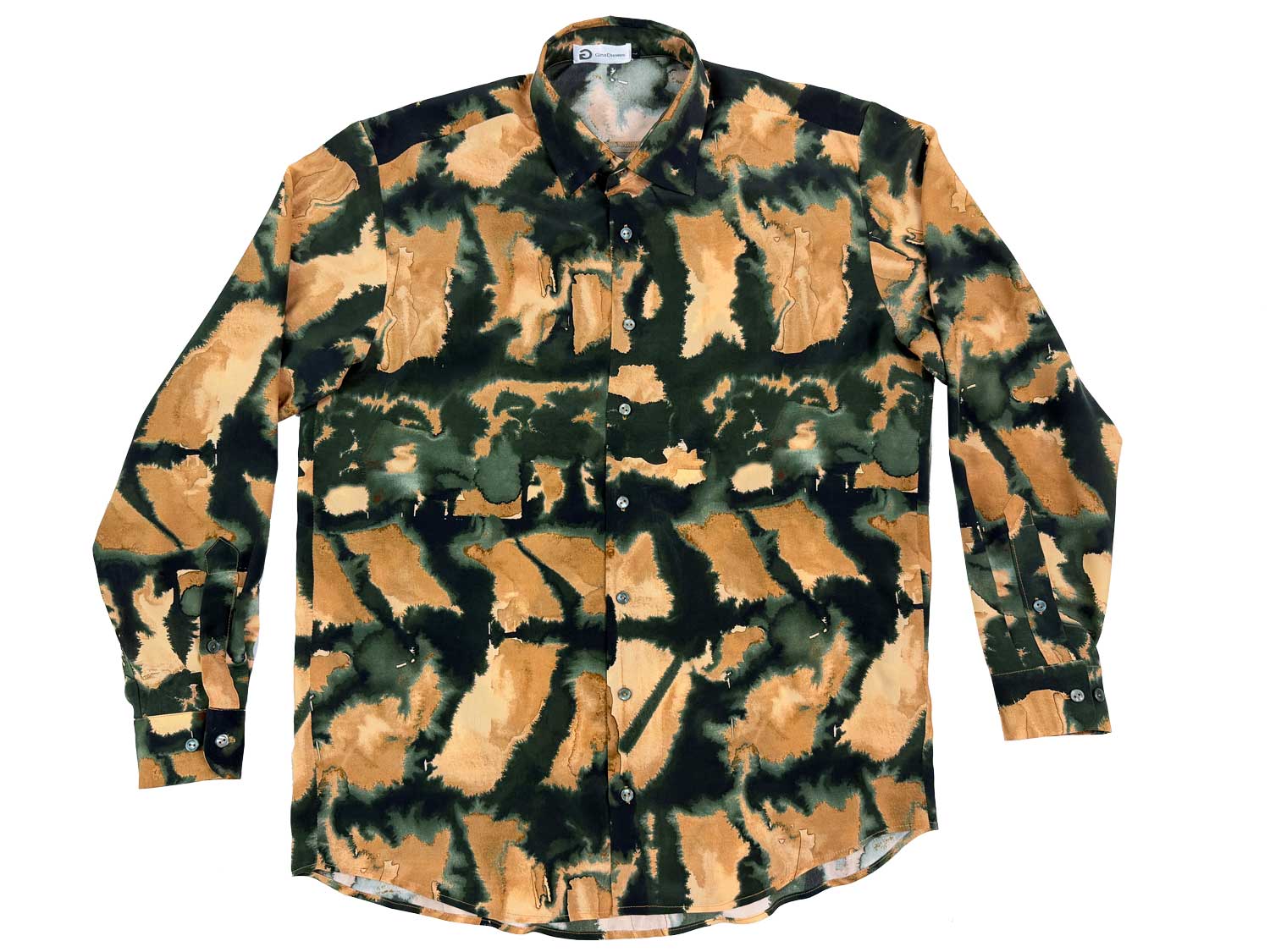 Fitted-Shirt-Batik-Grün_Braun