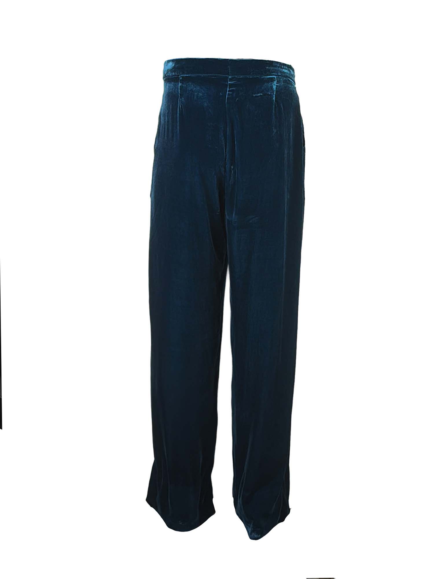 Herrenhose Antonio Seidensamt Petrol Back