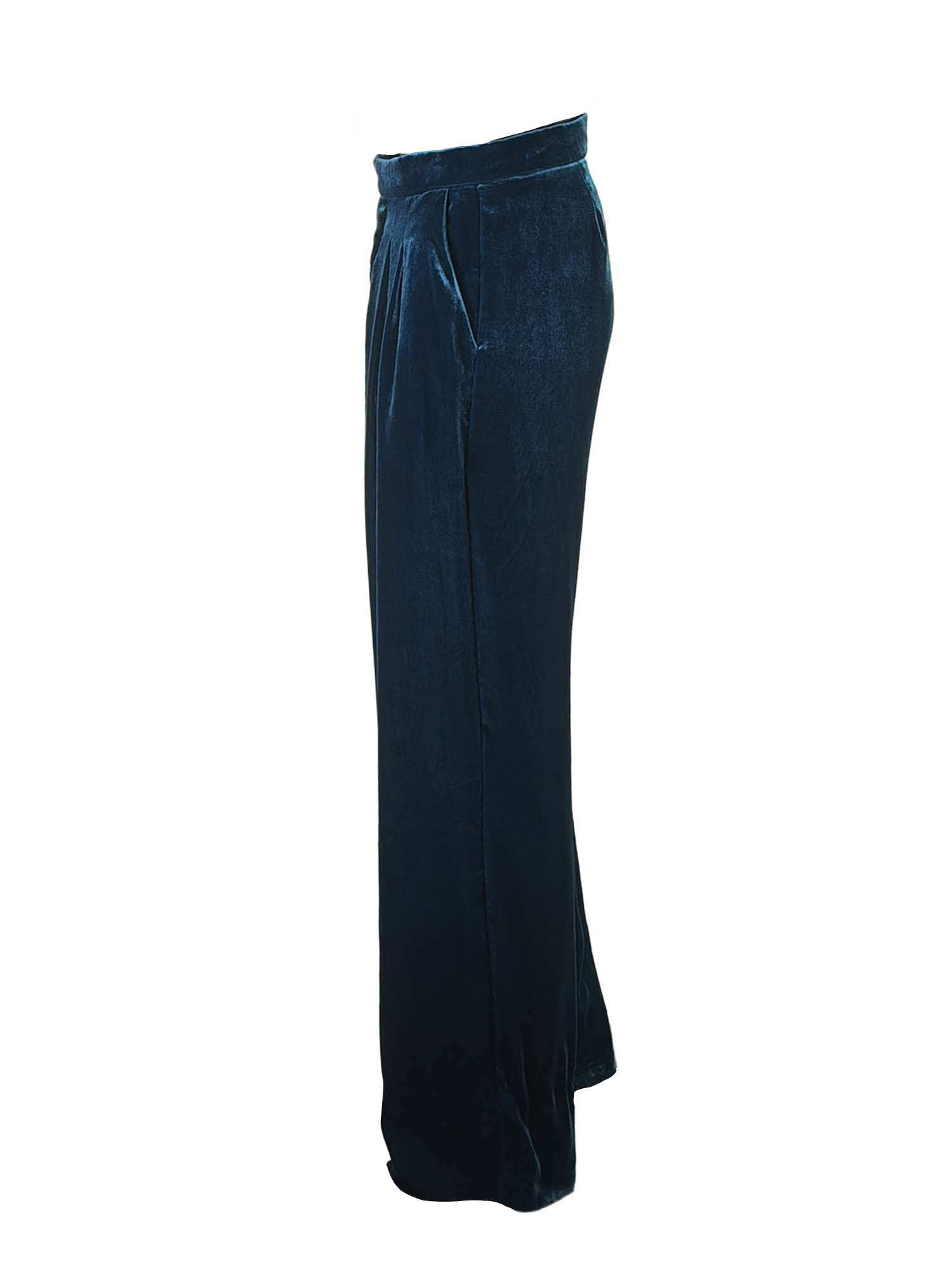 Herrenhose Antonio Seidensamt Petrol Side